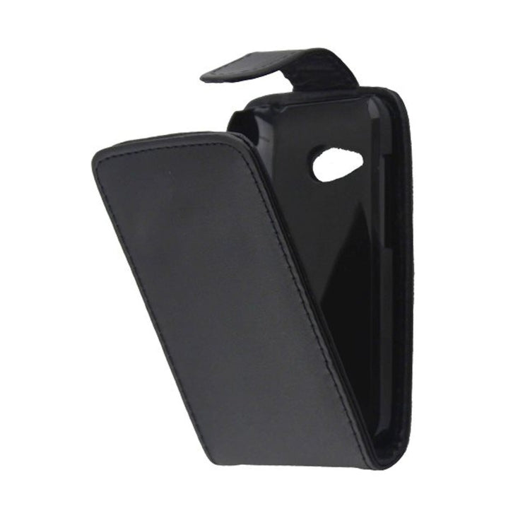 For HTC Desire 200 Vertical Flip Magnetic Snap Leather Case(Black)