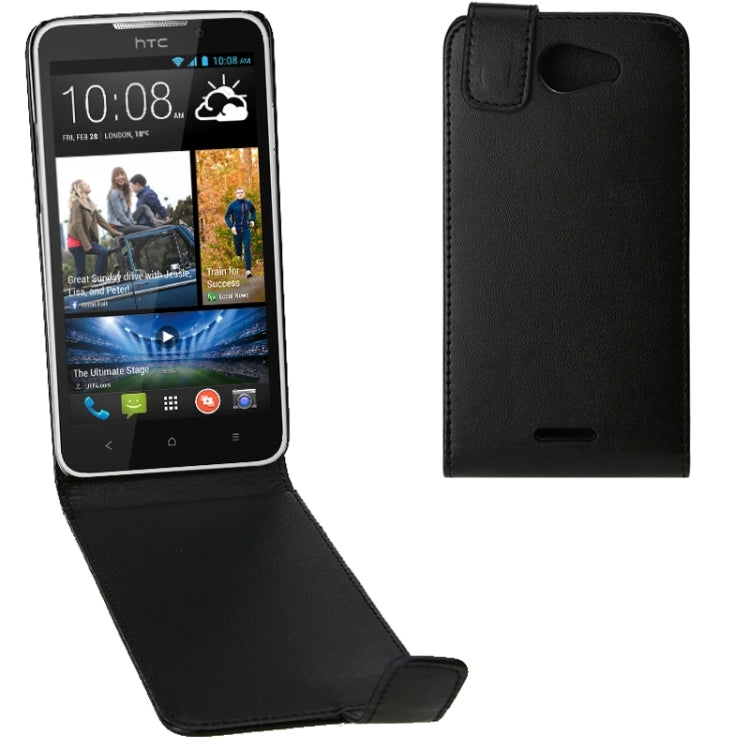 For HTC Desire 516 / D516W Vertical Flip Magnetic Snap Leather Case(Black)