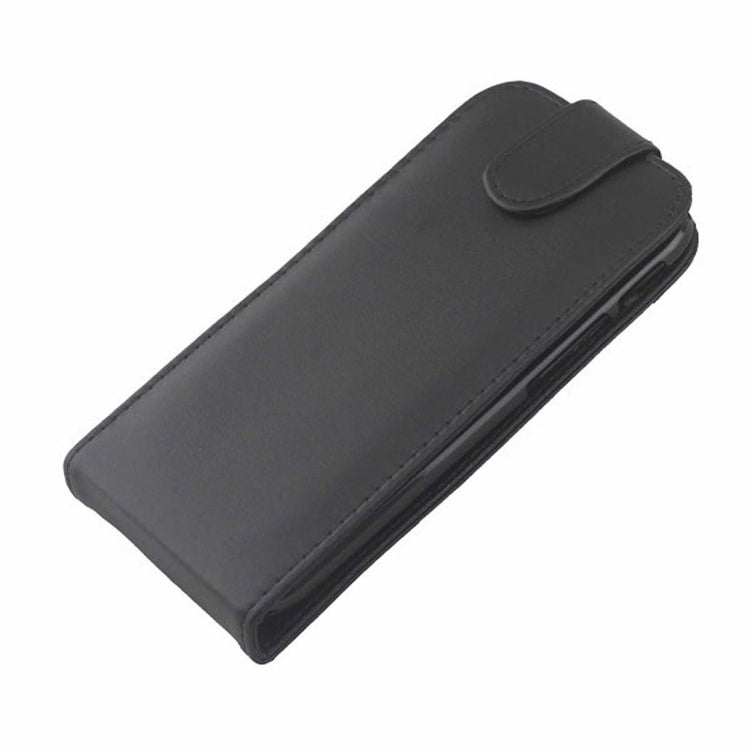 For HTC One M8 Vertical Flip Magnetic Snap Leather Case(Black)