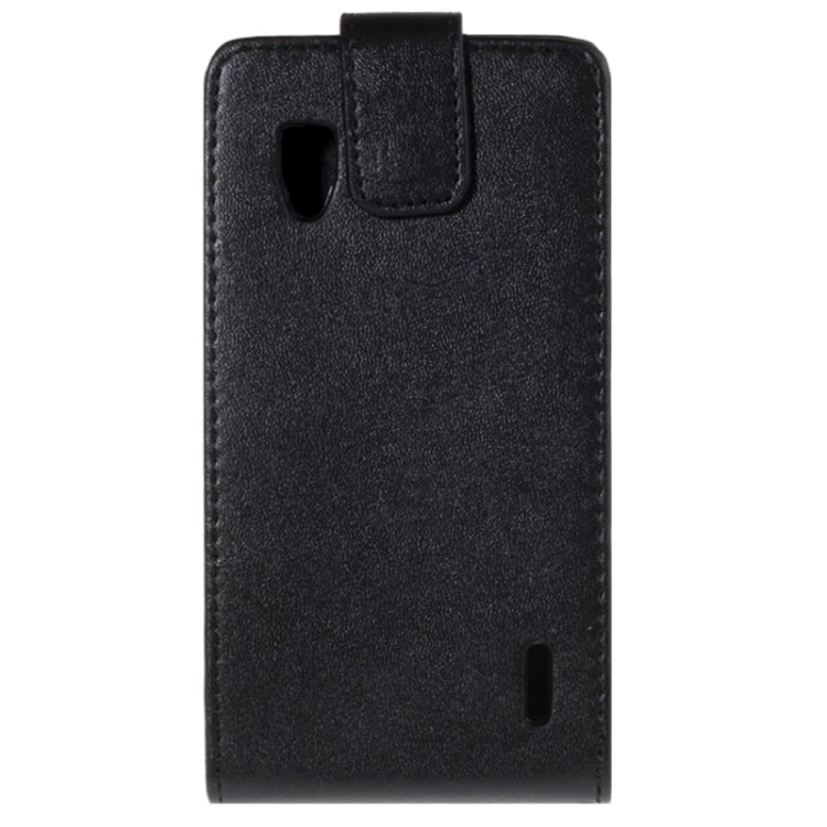For LG Optimus G / E973 Vertical Flip Magnetic Snap Leather Case(Black)