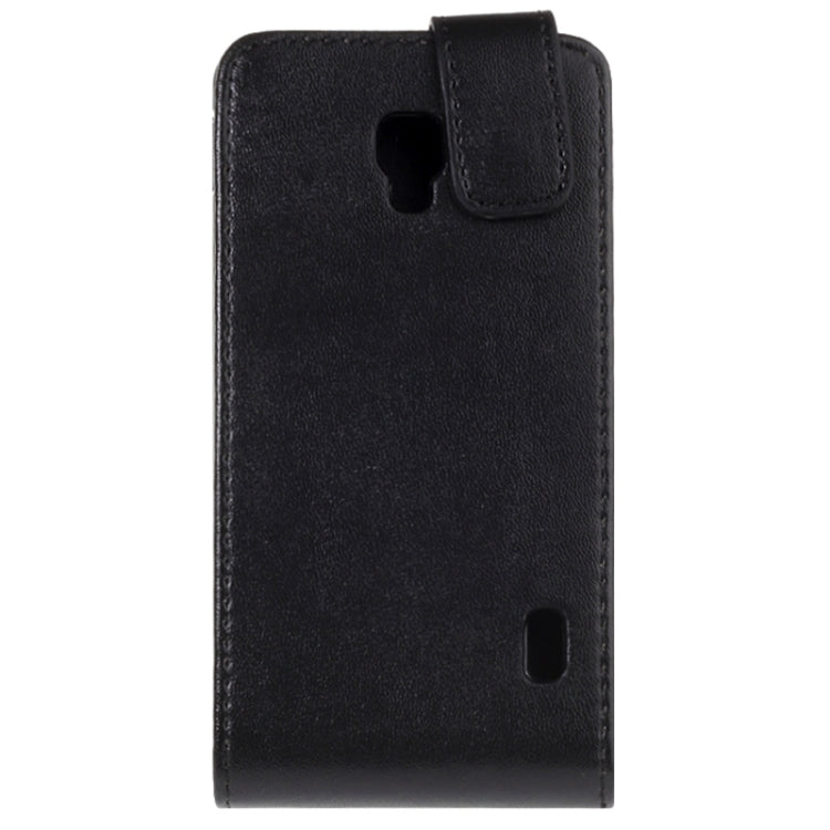 Vertical Flip Magnetic Snap Leather Case for LG Optimus F6 / D500 / D505(Black)