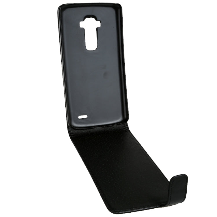 Vertical Flip Magnetic Snap Leather Case for LG G Flex / F340(Black)
