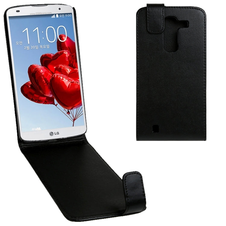 Vertical Flip Magnetic Snap Leather Case for LG Optimus G Pro 2 / F350(Black)