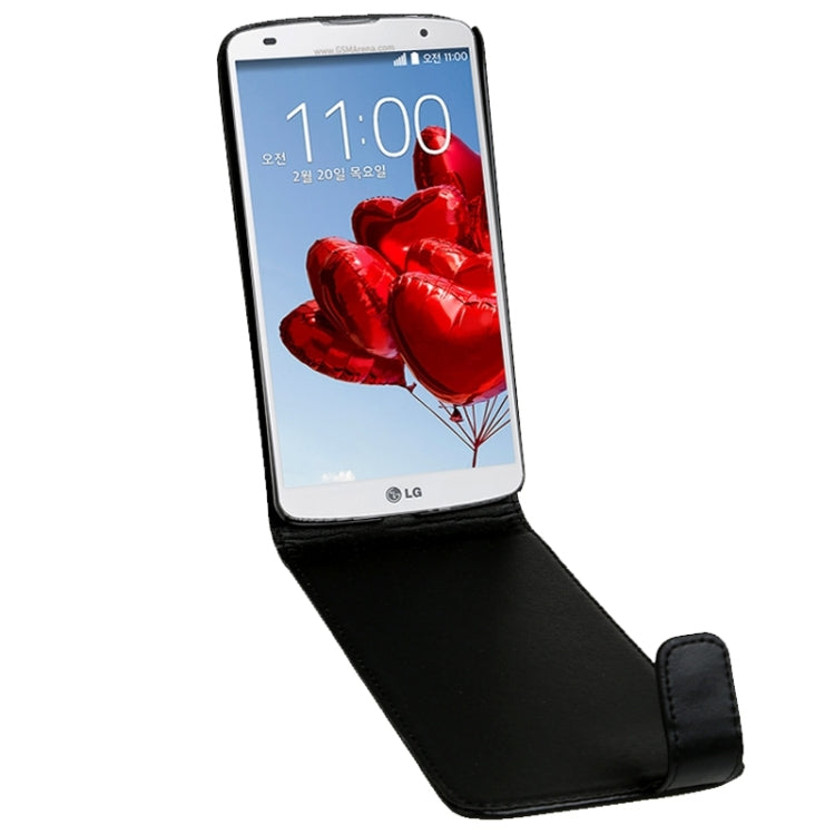 Vertical Flip Magnetic Snap Leather Case for LG Optimus G Pro 2 / F350(Black)
