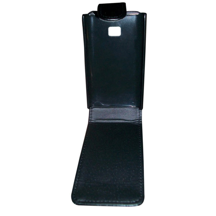 Vertical Flip Magnetic Snap Leather Case for LG Optimus L3 / E400(Black)