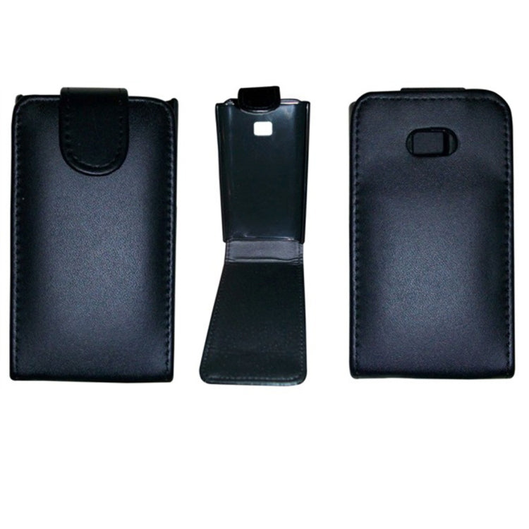 Vertical Flip Magnetic Snap Leather Case for LG Optimus L3 / E400(Black)