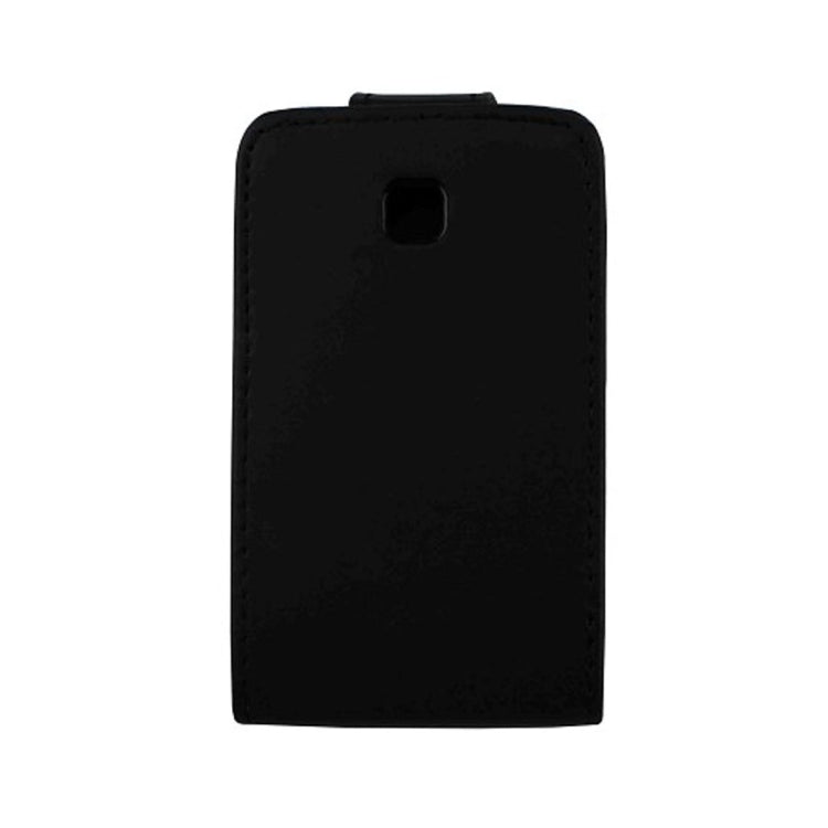 Vertical Flip Magnetic Snap Leather Case for LG Optimus L3II / E435(Black)
