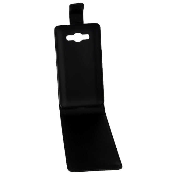 For LG L60 / L60-X145 Vertical Flip Magnetic Snap Leather Case(Black)