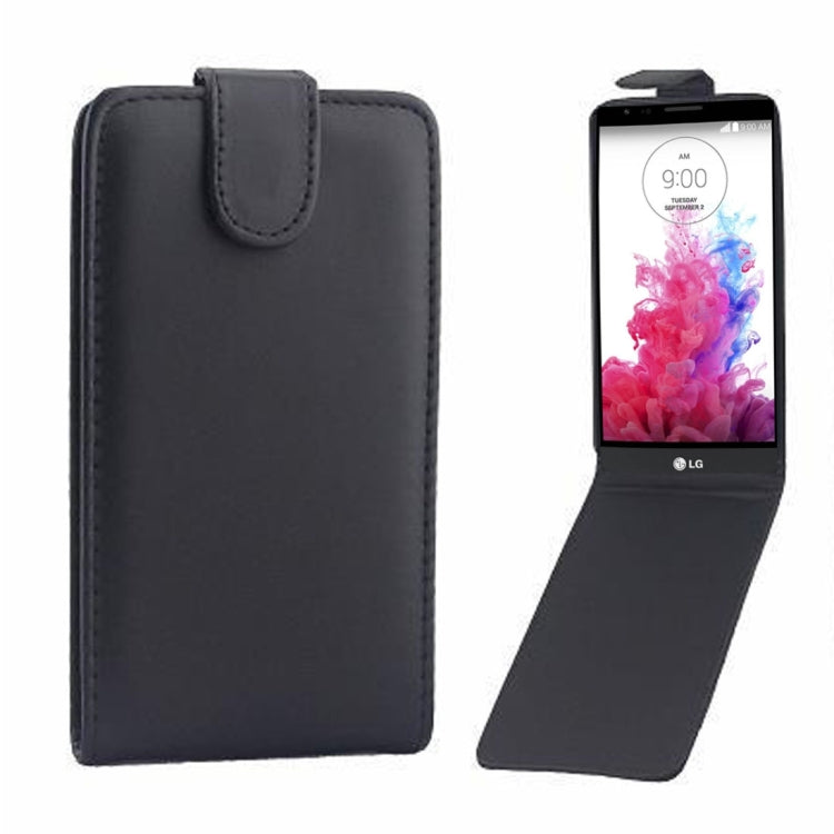 For LG G3 / D855 Vertical Flip Magnetic Snap Leather Case(Black)