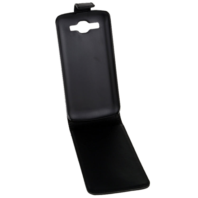 Vertical Flip Magnetic Snap Leather Case for Huawei Ascend Y520(Black)