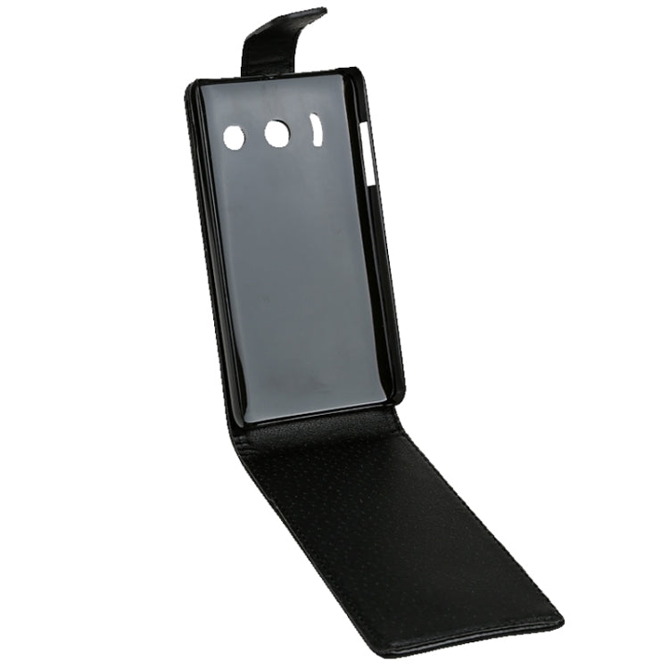 Vertical Flip Magnetic Snap Leather Case for Huawei Ascend Y300 / T8833(Black)