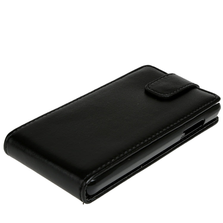 Vertical Flip Magnetic Snap Leather Case for Huawei Ascend Y300 / T8833(Black)