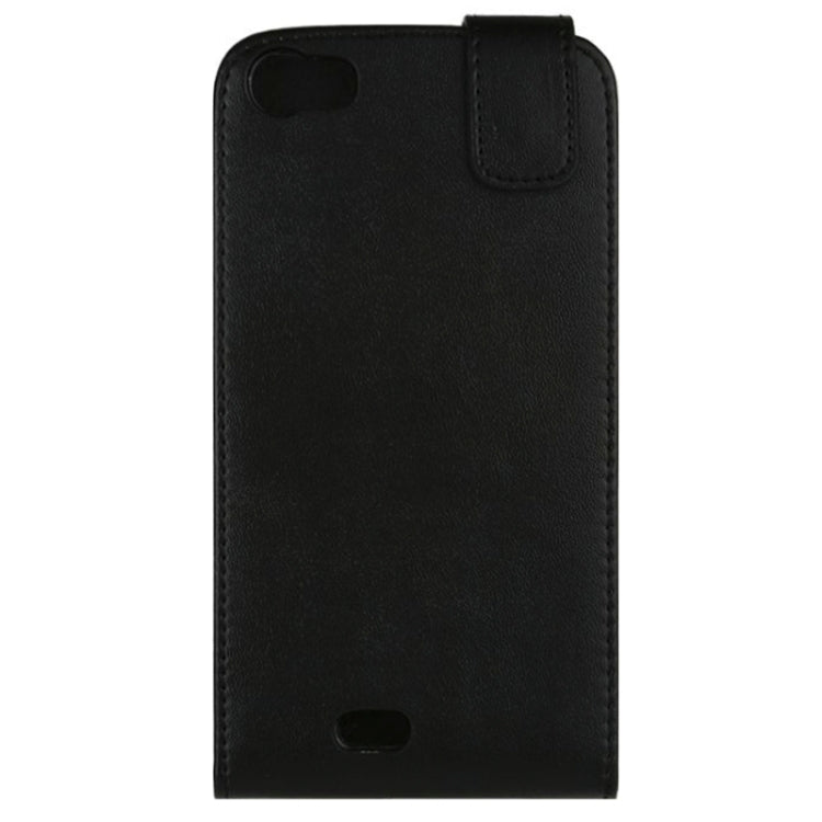Vertical Flip Magnetic Snap Leather Case for Wiko Lenny(Black)