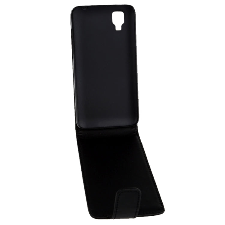 Vertical Flip Magnetic Snap Leather Case for Wiko Sunset(Black)