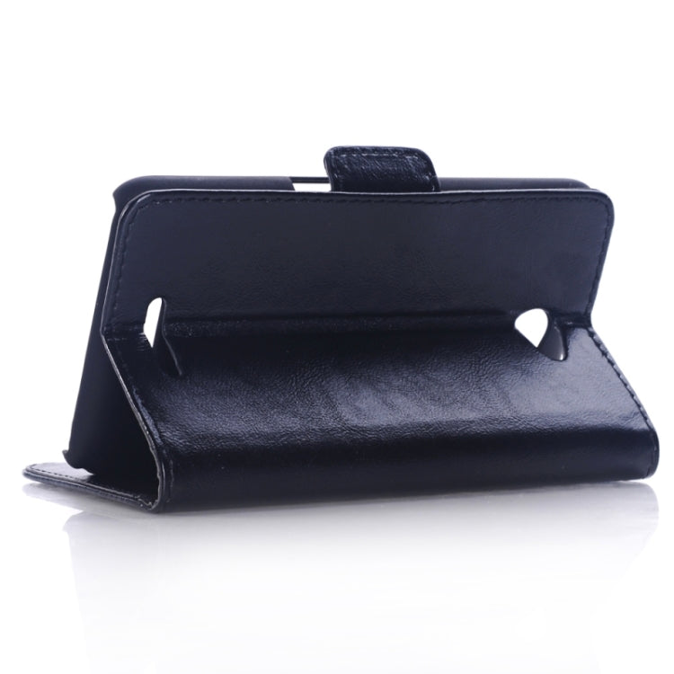 Oil Skin Texture Horizontal Flip Leather Case with Holder & Card Slots & Wallet & Side Chains for Sony Xperia E4