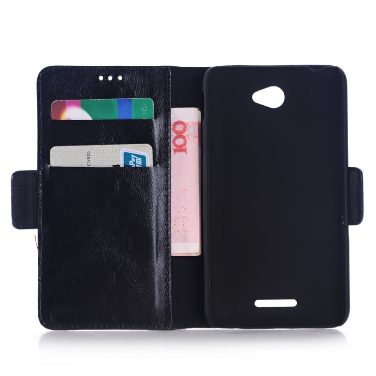 Oil Skin Texture Horizontal Flip Leather Case with Holder & Card Slots & Wallet & Side Chains for Sony Xperia E4