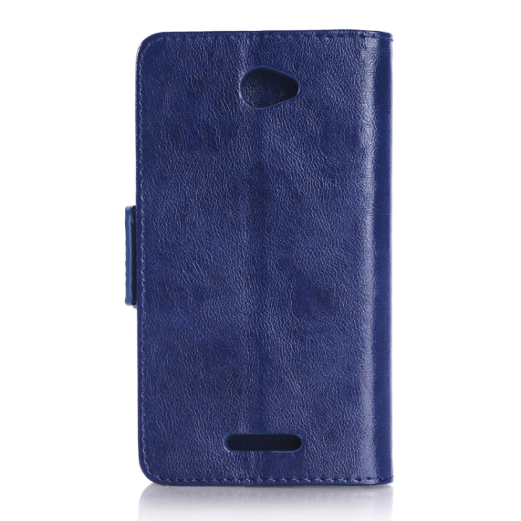 Oil Skin Texture Horizontal Flip Leather Case with Holder & Card Slots & Wallet & Side Chains for Sony Xperia E4