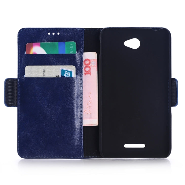 Oil Skin Texture Horizontal Flip Leather Case with Holder & Card Slots & Wallet & Side Chains for Sony Xperia E4