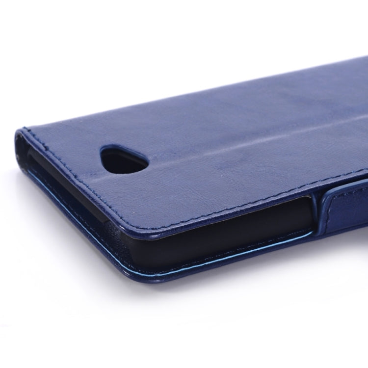 Oil Skin Texture Horizontal Flip Leather Case with Holder & Card Slots & Wallet & Side Chains for Sony Xperia E4