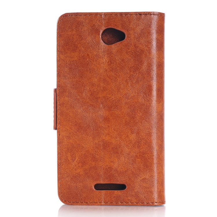 Oil Skin Texture Horizontal Flip Leather Case with Holder & Card Slots & Wallet & Side Chains for Sony Xperia E4