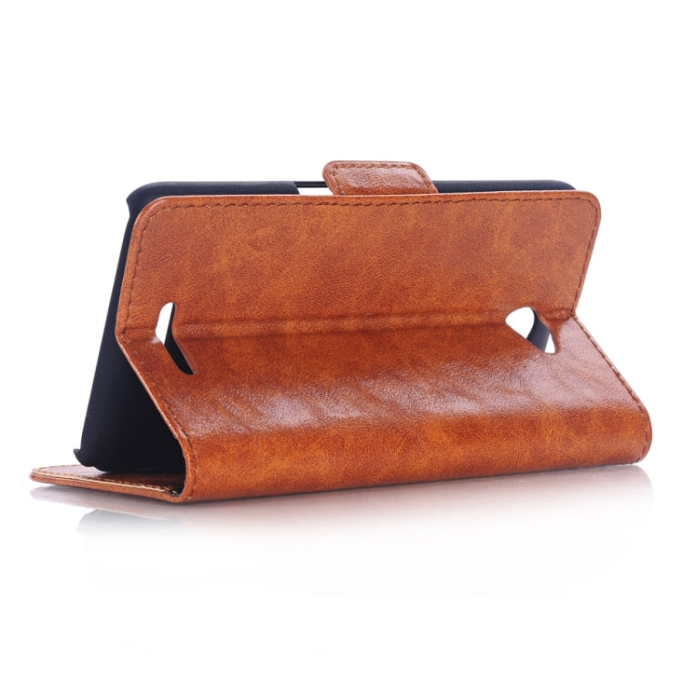 Oil Skin Texture Horizontal Flip Leather Case with Holder & Card Slots & Wallet & Side Chains for Sony Xperia E4