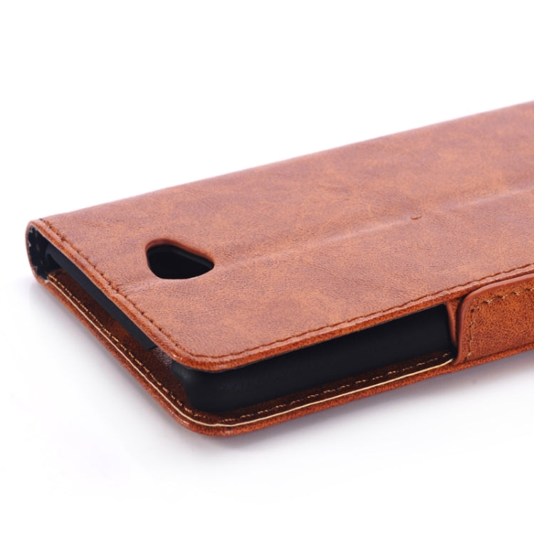 Oil Skin Texture Horizontal Flip Leather Case with Holder & Card Slots & Wallet & Side Chains for Sony Xperia E4