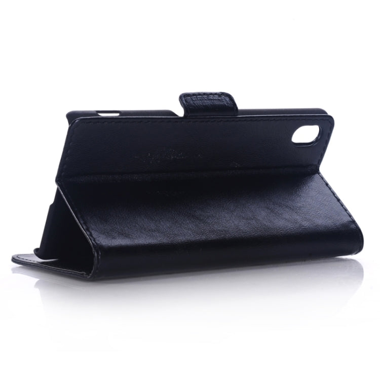 Oil Skin Texture Horizontal Flip Leather Case with Holder & Card Slots & Wallet & Side Chains for Sony Xperia M4 Aqua