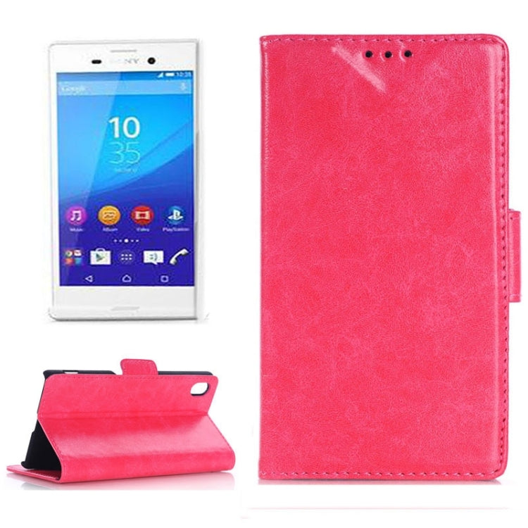 Oil Skin Texture Horizontal Flip Leather Case with Holder & Card Slots & Wallet & Side Chains for Sony Xperia M4 Aqua