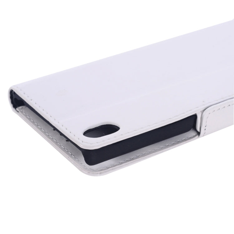 Oil Skin Texture Horizontal Flip Leather Case with Holder & Card Slots & Wallet & Side Chains for Sony Xperia M4 Aqua