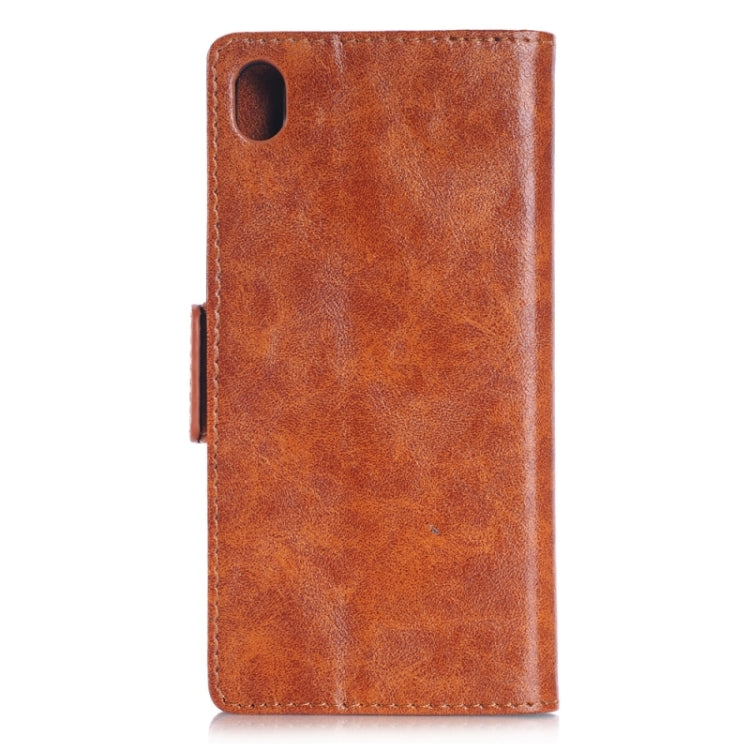 Oil Skin Texture Horizontal Flip Leather Case with Holder & Card Slots & Wallet & Side Chains for Sony Xperia M4 Aqua