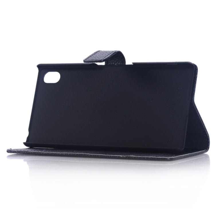 Litchi Texture Horizontal Flip Leather Case with Holder & Card Slots & Wallet & Side Chains for Sony Xperia M4 Aqua