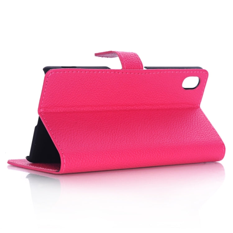 Litchi Texture Horizontal Flip Leather Case with Holder & Card Slots & Wallet & Side Chains for Sony Xperia M4 Aqua