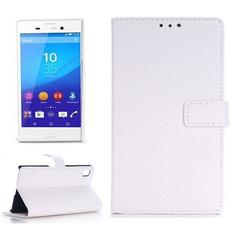 Litchi Texture Horizontal Flip Leather Case with Holder & Card Slots & Wallet & Side Chains for Sony Xperia M4 Aqua