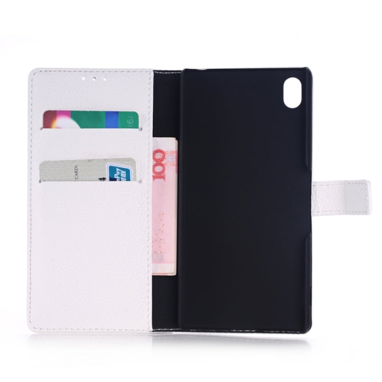 Litchi Texture Horizontal Flip Leather Case with Holder & Card Slots & Wallet & Side Chains for Sony Xperia M4 Aqua