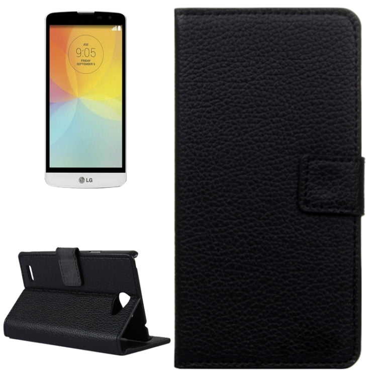 Litchi Texture Horizontal Flip Magnetic Buckle Leather Case with Holder & Card Slots & Wallet for LG L Bello II(Black)