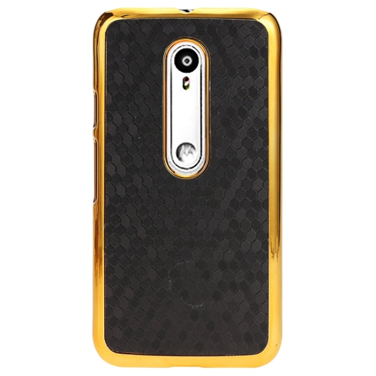 Electroplating Football Texture Leather Case for Motorola Moto G(3rd Gen.)(Black)