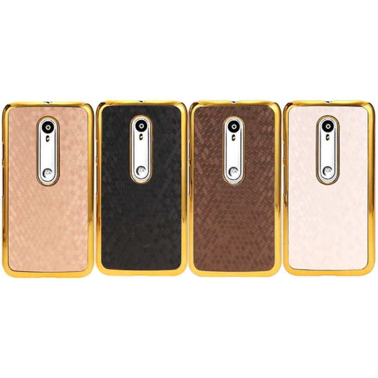 Electroplating Football Texture Leather Case for Motorola Moto G(3rd Gen.)(Black)