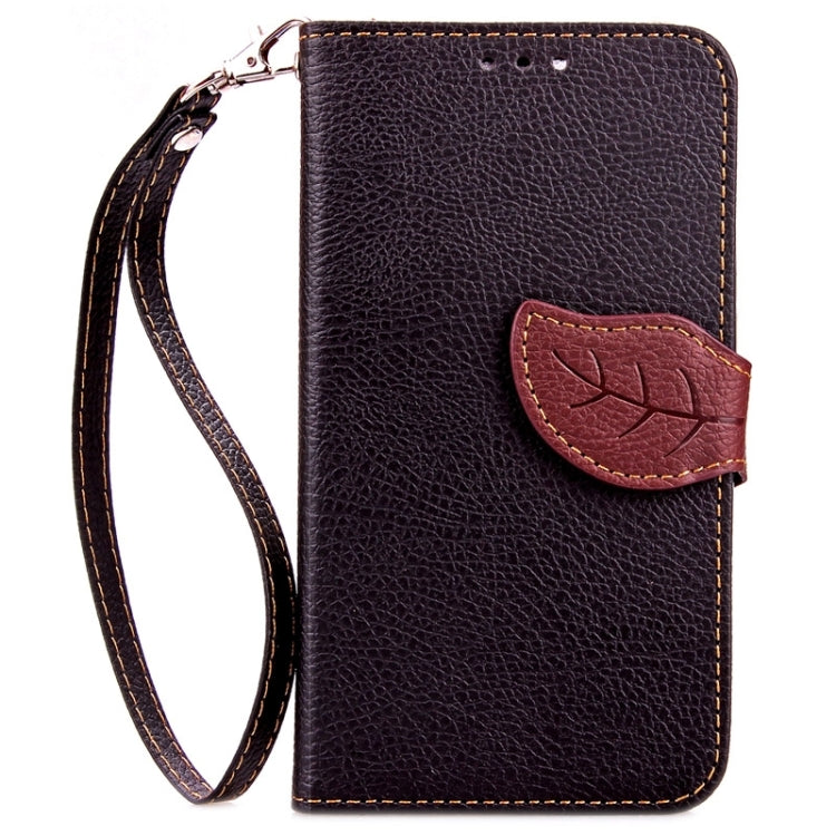 Leaf Magnetic Snap Litchi Texture Horizontal Flip Leather Case with Card Slots & Holder & Wallet & Lanyard for Wiko Bloom