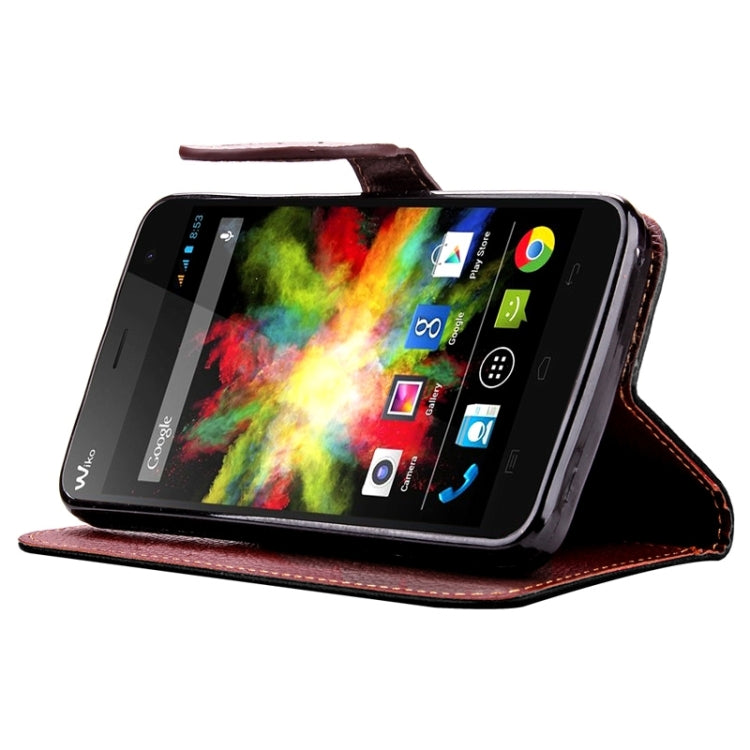 Leaf Magnetic Snap Litchi Texture Horizontal Flip Leather Case with Card Slots & Holder & Wallet & Lanyard for Wiko Bloom