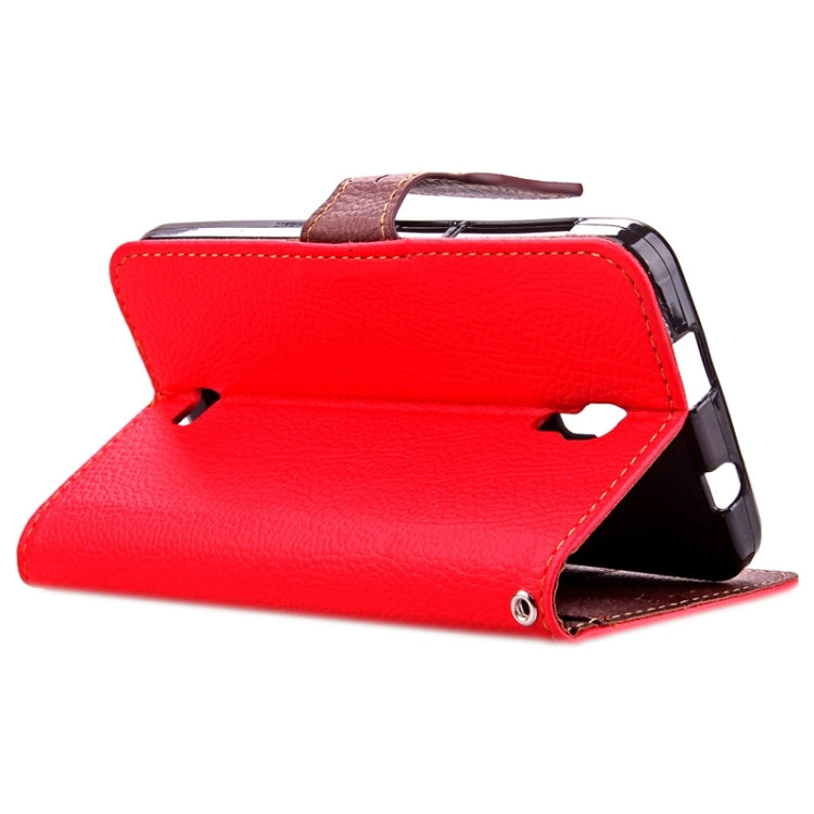 Leaf Magnetic Snap Litchi Texture Horizontal Flip Leather Case with Card Slots & Holder & Wallet & Lanyard for Wiko Bloom