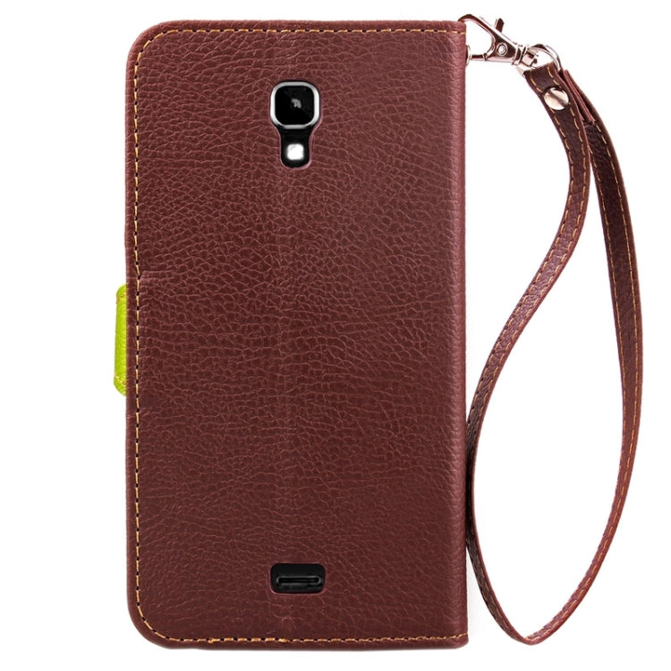 Leaf Magnetic Snap Litchi Texture Horizontal Flip Leather Case with Card Slots & Holder & Wallet & Lanyard for Wiko Bloom