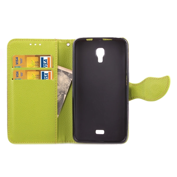 Leaf Magnetic Snap Litchi Texture Horizontal Flip Leather Case with Card Slots & Holder & Wallet & Lanyard for Wiko Bloom