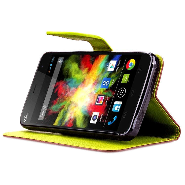 Leaf Magnetic Snap Litchi Texture Horizontal Flip Leather Case with Card Slots & Holder & Wallet & Lanyard for Wiko Bloom