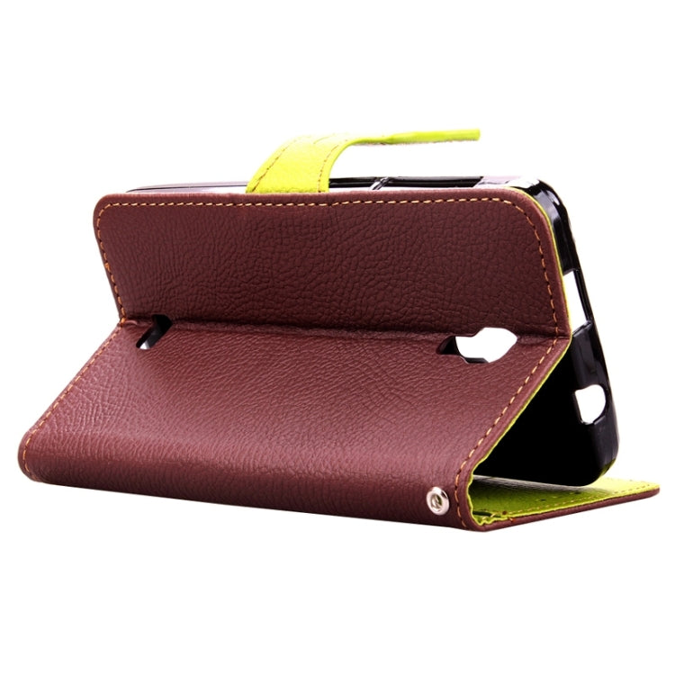 Leaf Magnetic Snap Litchi Texture Horizontal Flip Leather Case with Card Slots & Holder & Wallet & Lanyard for Wiko Bloom