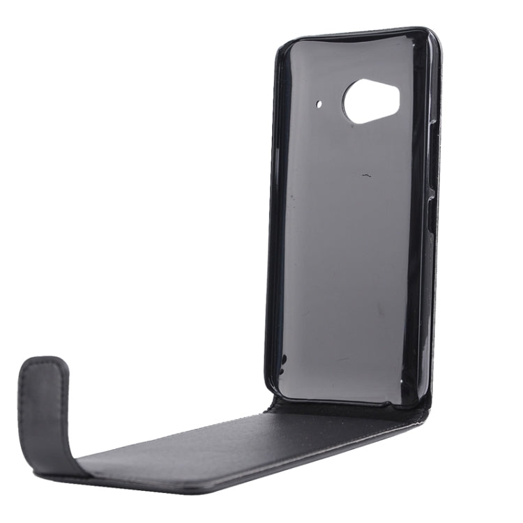 For HTC One Me Nappa Texture Vertical Flip Magnetic Snap Leather Case(Black)