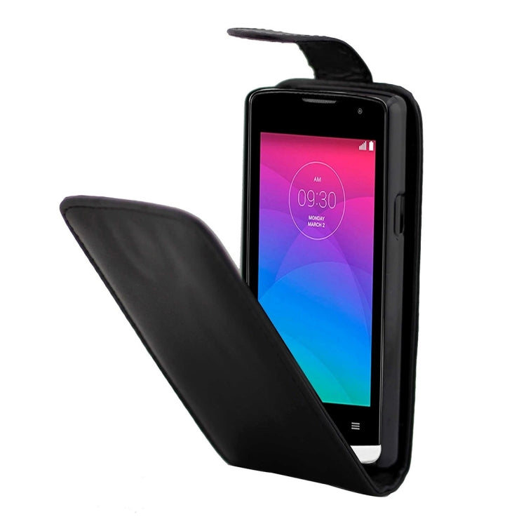 For LG Joy Nappa Texture Vertical Flip Magnetic Snap Leather Case(Black)