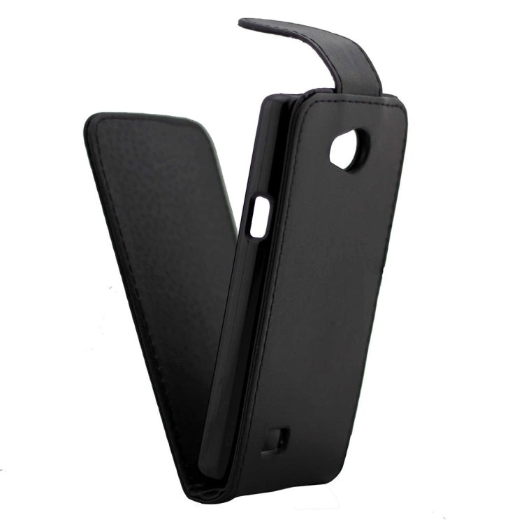 For LG Joy Nappa Texture Vertical Flip Magnetic Snap Leather Case(Black)