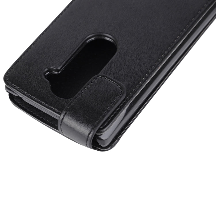 For LG Leno Nappa Texture Vertical Flip Magnetic Snap Leather Case(Black)