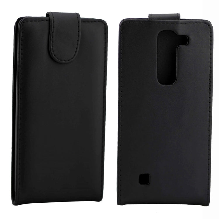 For LG Magna Nappa Texture Vertical Flip Magnetic Snap Leather Case(Black)