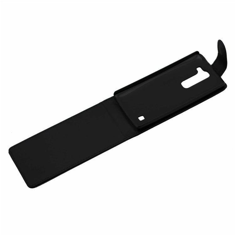 For LG Magna Nappa Texture Vertical Flip Magnetic Snap Leather Case(Black)